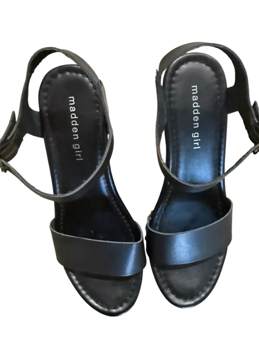 Madden Girl Black Platform Block Heel Sandal - Picture 5 of 6